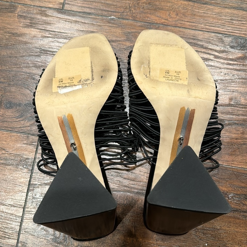 Sam Edelman Black Braided Strap Block Heel Mule - Picture 12 of 15